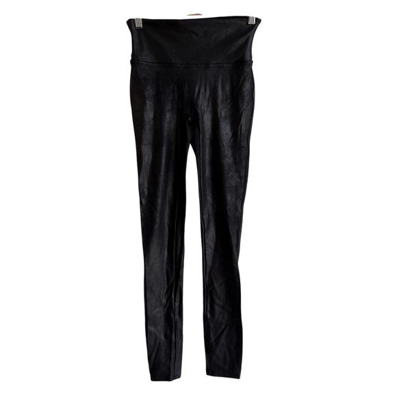SPANX Pants - Spanx Women’s Faux Leather‎ Black Compression Leggings Size S Athleisure Active